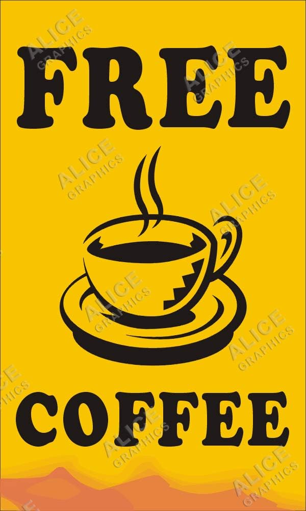 Amazon.com : Alice Graphics 28" X 46" Free Coffee Banner Sign (Design #4) :  Business And Store Signs : Office Products